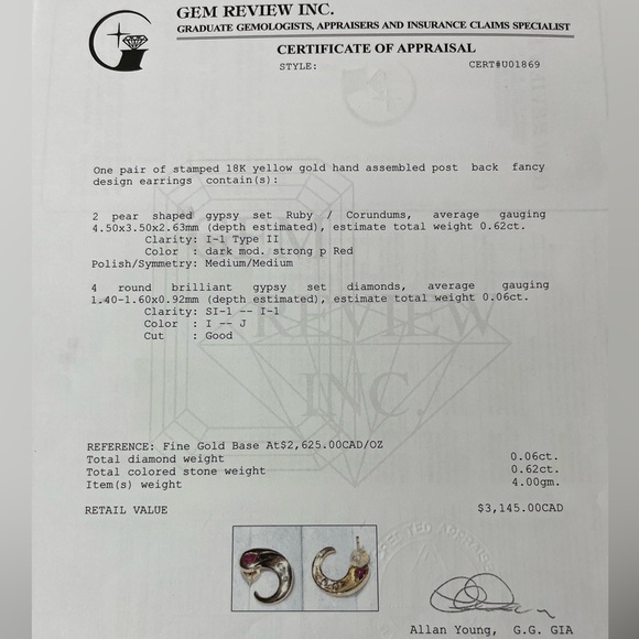 18k yellow gold earring - Picture 5 of 5